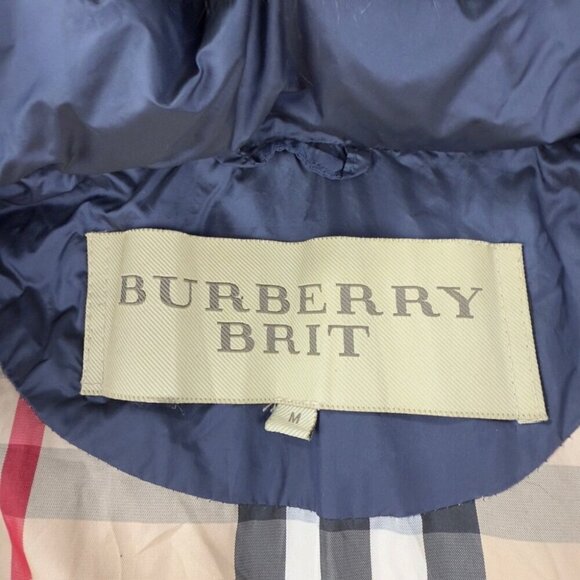 Burberry Navy Blue Down Puffer Jacket Women’s Size M - Picture 3 of 16
